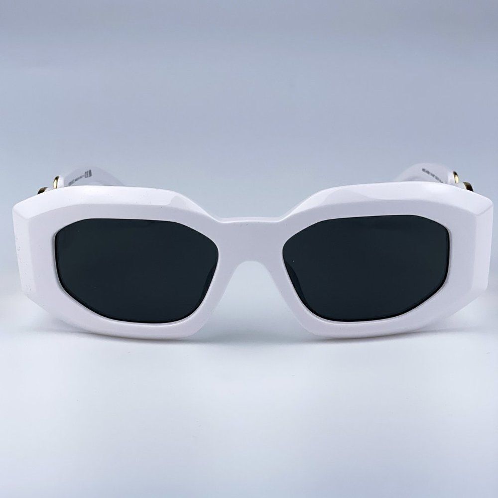NEW Versace VE4425U MAXI MEDUSA BIGGIE 314/87 White Gray Oval Unisex Sunglasses